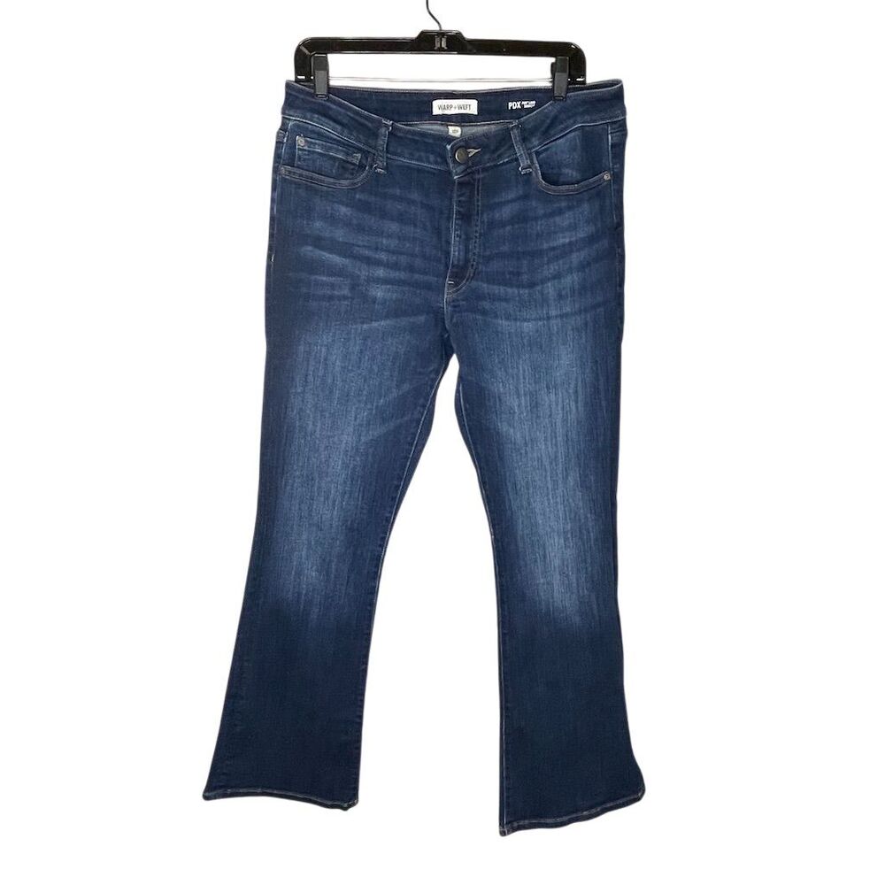 Warp + Weft PDX Women's Bootcut Jeans 12/31 Blue Dark Wash Mid-Rise Stretch
